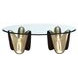 Westhaven Brushed Gold Oval Glass Top Cocktail Table