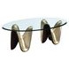 Westhaven Brushed Gold Oval Glass Top Cocktail Table