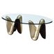 Westhaven Brushed Gold Oval Glass Top Cocktail Table