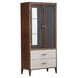 Westhaven Walnut 2 Drawer Display Cabinet with LED Lighting
