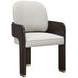 Westminster Row Buff and Medium Espresso Upholstered Dining Arm Chair