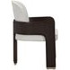 Westminster Row Buff and Medium Espresso Upholstered Dining Arm Chair