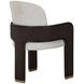 Westminster Row Buff and Medium Espresso Upholstered Dining Arm Chair