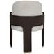 Westminster Row Buff and Medium Espresso Upholstered Dining Arm Chair