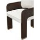 Westminster Row Buff and Medium Espresso Upholstered Dining Arm Chair