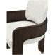 Westminster Row Buff and Medium Espresso Upholstered Dining Arm Chair
