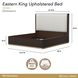 West Kensington Buff and Medium Espresso King Upholstered Platform Bed with USB Charging