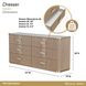 West Kensington Sea Salt Caramel 6 Drawer Dresser with LED