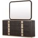 Westminster Row Medium Espresso 6 Drawer Dresser with Mirror and LED