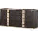 Westminster Row Medium Espresso 6 Drawer Dresser with LED