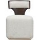 Westminster Row Buff and Medium Espresso Upholstered Vanity Chair