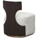Westminster Row Buff and Medium Espresso Upholstered Vanity Chair