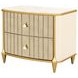 Scotts Square Light Champagne 2 Drawer Nightstand with LED