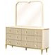Scotts Square Light Champagne 6 Drawer Dresser with Mirror and LED