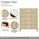 Scotts Square Light Champagne 5 Drawer Chest