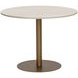 Iska Cream and Antique Brass 40" Round Marble Top Bistro Table