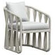 Alexa Outdoor Dining White Upholstered Outdoor Arm Chair