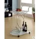 910002 Chrome and White Glass Serving Cart