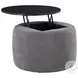 Tesoro Gray And Black Lift Top Storage Ottoman