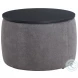 Tesoro Gray And Black Lift Top Storage Ottoman