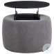Tesoro Gray And Black Lift Top Storage Ottoman