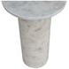 Claude White Marble Round Accent Table