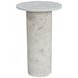 Claude White Marble Round Accent Table