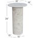 Claude White Marble Round Accent Table