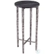Mendez Antique Silver And Black Marble Accent Table