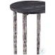 Mendez Antique Silver And Black Marble Accent Table