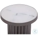 Dillon Pewter And White Marble Accent Table
