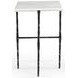 Darcy Antique Nickel and White Square Marble Top Accent Table