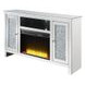 Noralie Silver and Gray 59" TV Stand with Fireplace