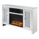 Noralie Silver and Gray 59" TV Stand with Fireplace