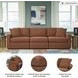 Modmax Spice Performance Fabric Modular 3 Piece Sectional Sofa