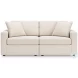 Modmax Oyster Performance Fabric Modular 2 Piece Sectional Sofa