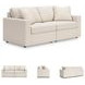 Modmax Oyster Performance Fabric Modular 2 Piece Sectional Sofa
