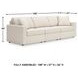 Modmax Oyster Performance Fabric Modular 3 Piece Sectional Sofa