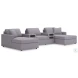 Modmax Granite 5-Piece Performance Fabric Modular Double Chaise Sectional with Audio Consoles