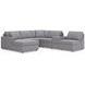 Modmax Granite Performance Fabric 6 Piece Modular Sectional with LAF Chaise and Storage Console