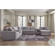 Modmax Granite 8-Piece Performance Fabric Modular Sectional with RAF Chaise and Audio Consoles