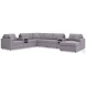 Modmax Granite 8-Piece Performance Fabric Modular Sectional with RAF Chaise and Audio Consoles