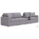 Modmax Granite 4-Piece Performance Fabric Modular Sectional with Audio Console