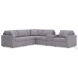 Modmax Granite 6-Piece Performance Fabric Modular Sectional with Storage Console