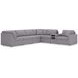 Modmax Granite Performance Fabric 7 Piece Modular Sectional with Audio Console