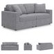 Modmax Granite Performance Fabric Modular 2 Piece Sectional Sofa