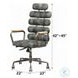 Calan Vintage Black Top Grain Leather Swivel Office Chair
