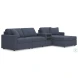 Modmax Ink 4-Piece Performance Fabric Modular Sectional with RAF Chaise and Audio Console