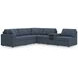 Modmax Ink Performance Fabric 6 Piece Modular Sectional with Audio Console
