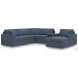 Modmax Ink 6 Piece Performance Fabric Sectional with Audio System and RAF Chaise